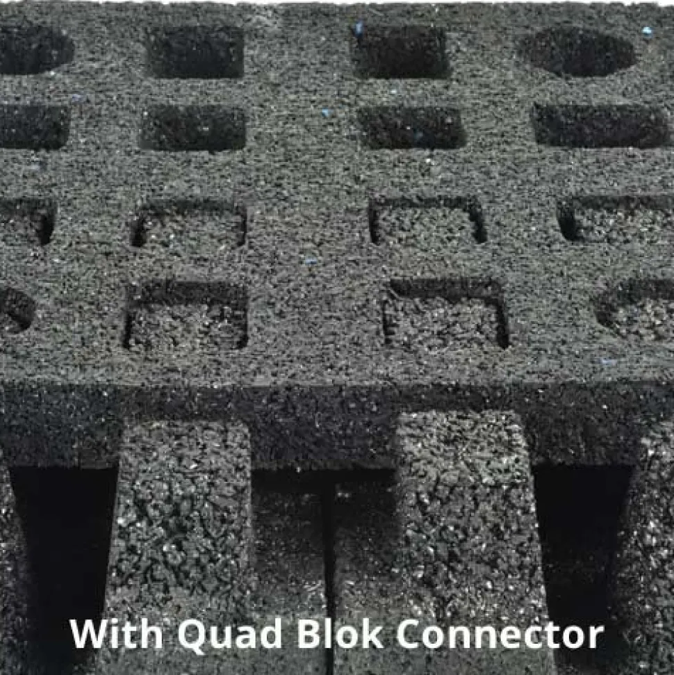 Max Playground Rubber Tile Green 2.5 inch x 2x2 Ft. with Quad Blok