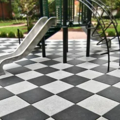 Max Playground Rubber Tile Red or Gray 2.5 inch x 2x2 Ft. with Quad Blok