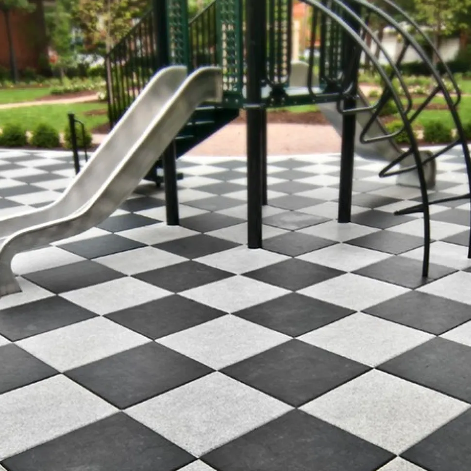 Max Playground Rubber Tile Red or Gray 2.5 inch x 2x2 Ft. with Quad Blok