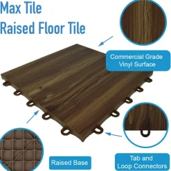 Max Tile Raised Floor Tile 5/8 Inch x 1x1 Ft.