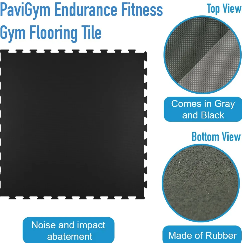 PaviGym Endurance Fitness Gym Flooring Tile 7 mm x 39.37x39.37 Inches