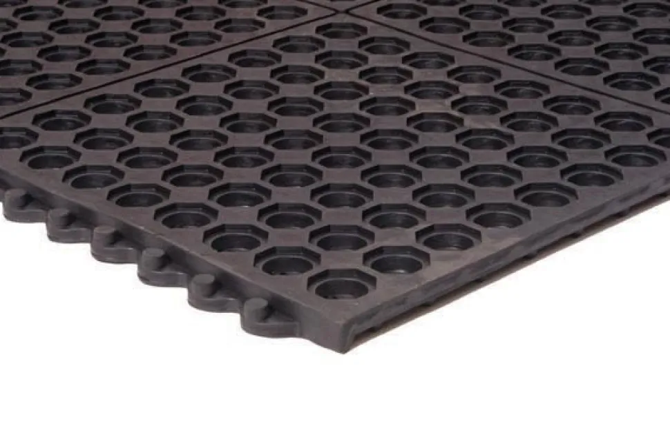 Performa Black Interlocking Fatigue Mat 3x3 Feet