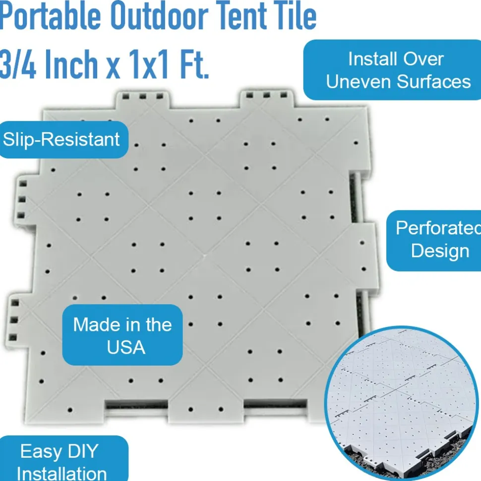 Portable Outdoor Tent Tile 3/4 Inch x 1x1 Ft.