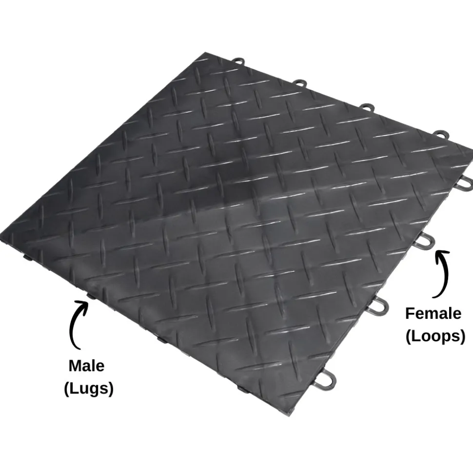 RaceDeck Diamond Garage Floor Tile 1/2 Inch x 1x1 Ft.