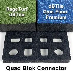 RageTurf dBTile 2.5 Inch x 24x24 Inches with Quad Blok