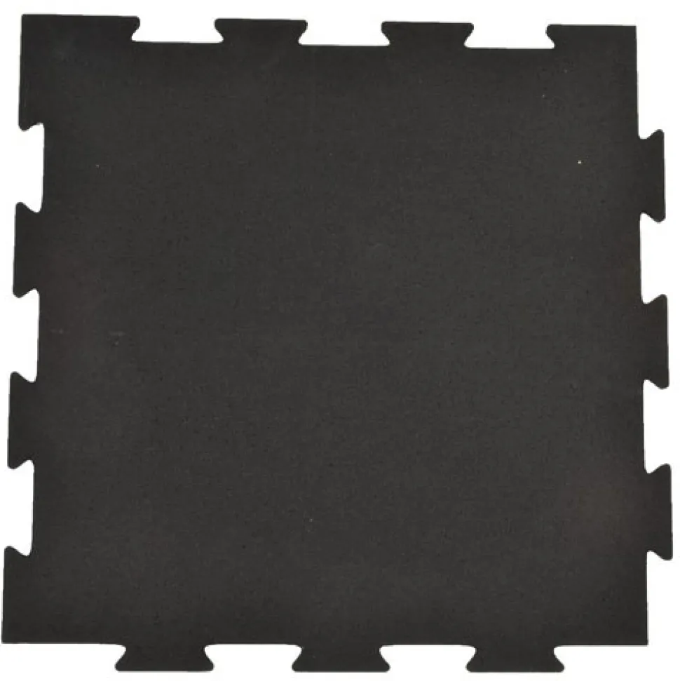 Rubber Tile Interlocking Black 8 mm x 2x2 Ft. Pacific