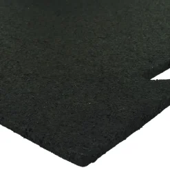Rubber Tile Interlocking Black 1/4 Inch x 2x2 Ft. Pacific