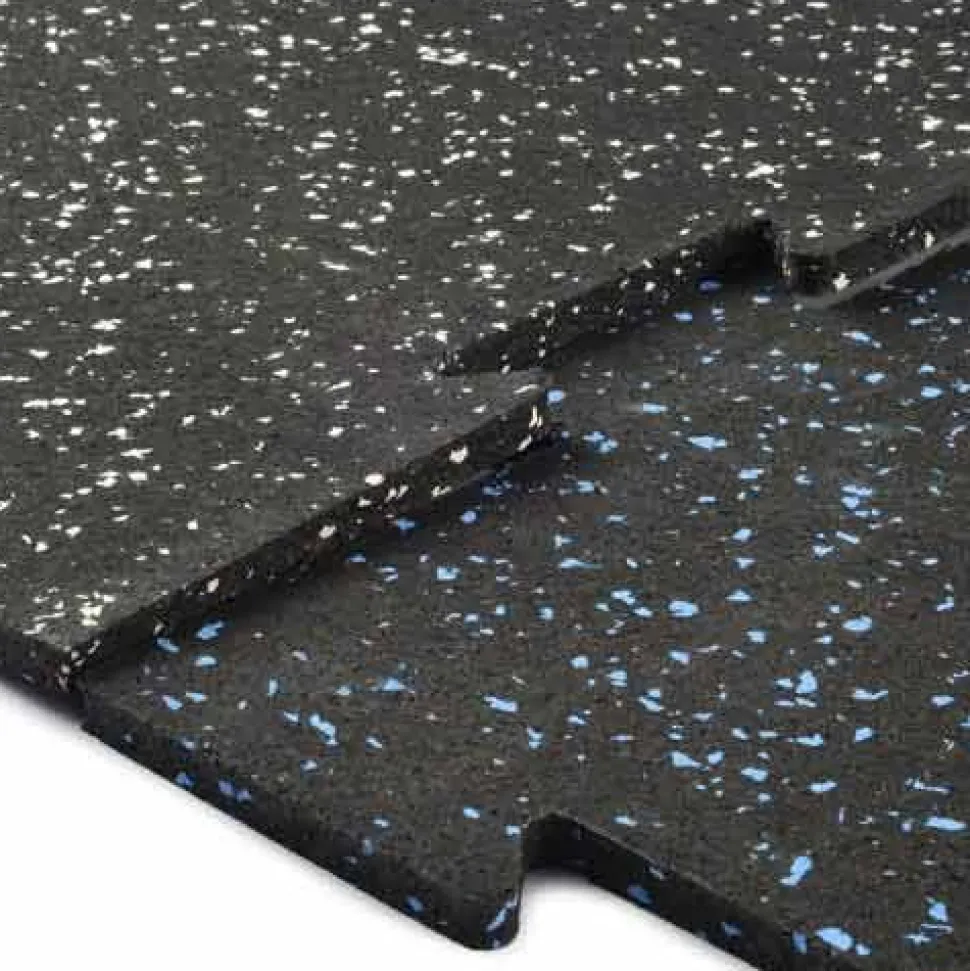 Rubber Tile Interlocking 10% Color CrossTrain 3/8 Inch x 2x2 Ft. Pacific
