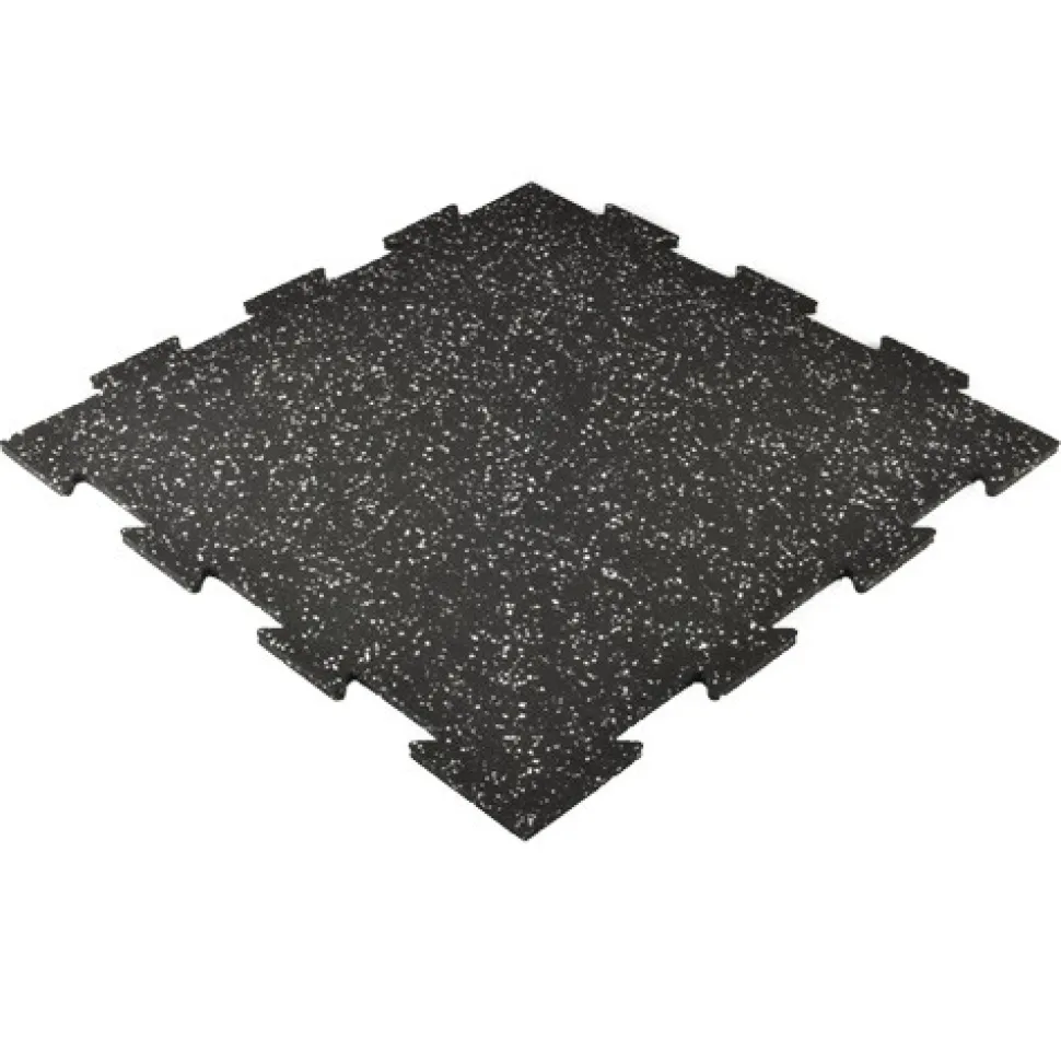 Rubber Tile Interlocking 10% Color CrossTrain 3/8 Inch x 2x2 Ft. Pacific