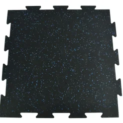 Rubber Tile Interlocking 10% Color 3/8 Inch x 2x2 Ft. Pacific