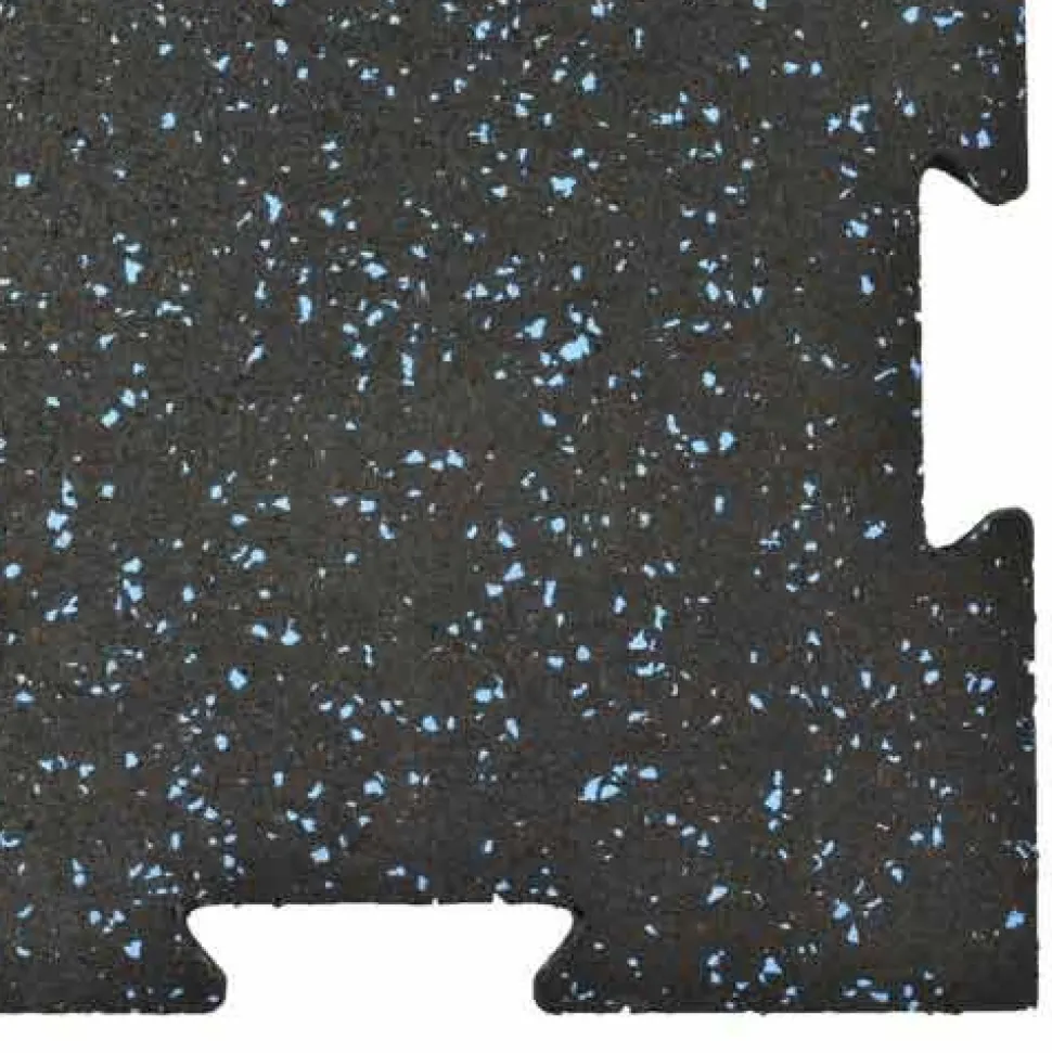 Rubber Tile Interlocking 10% Color CrossTrain 1/4 Inch x 2x2 Ft. Pacific