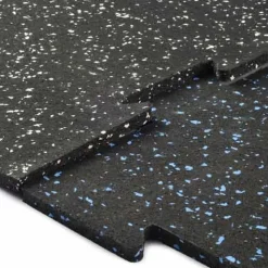Rubber Tile Interlocking 10% Color CrossTrain Custom 1/4 Inch x 2x2 Ft. Pacific
