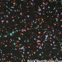 Rubber Tile Interlocking 10% Color CrossTrain Custom 1/4 Inch x 2x2 Ft. Pacific