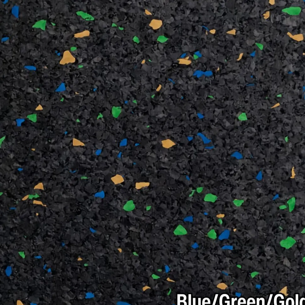 Rubber Tile Interlocking 10% Color CrossTrain Custom 3/8 Inch x 2x2 Ft. Pacific