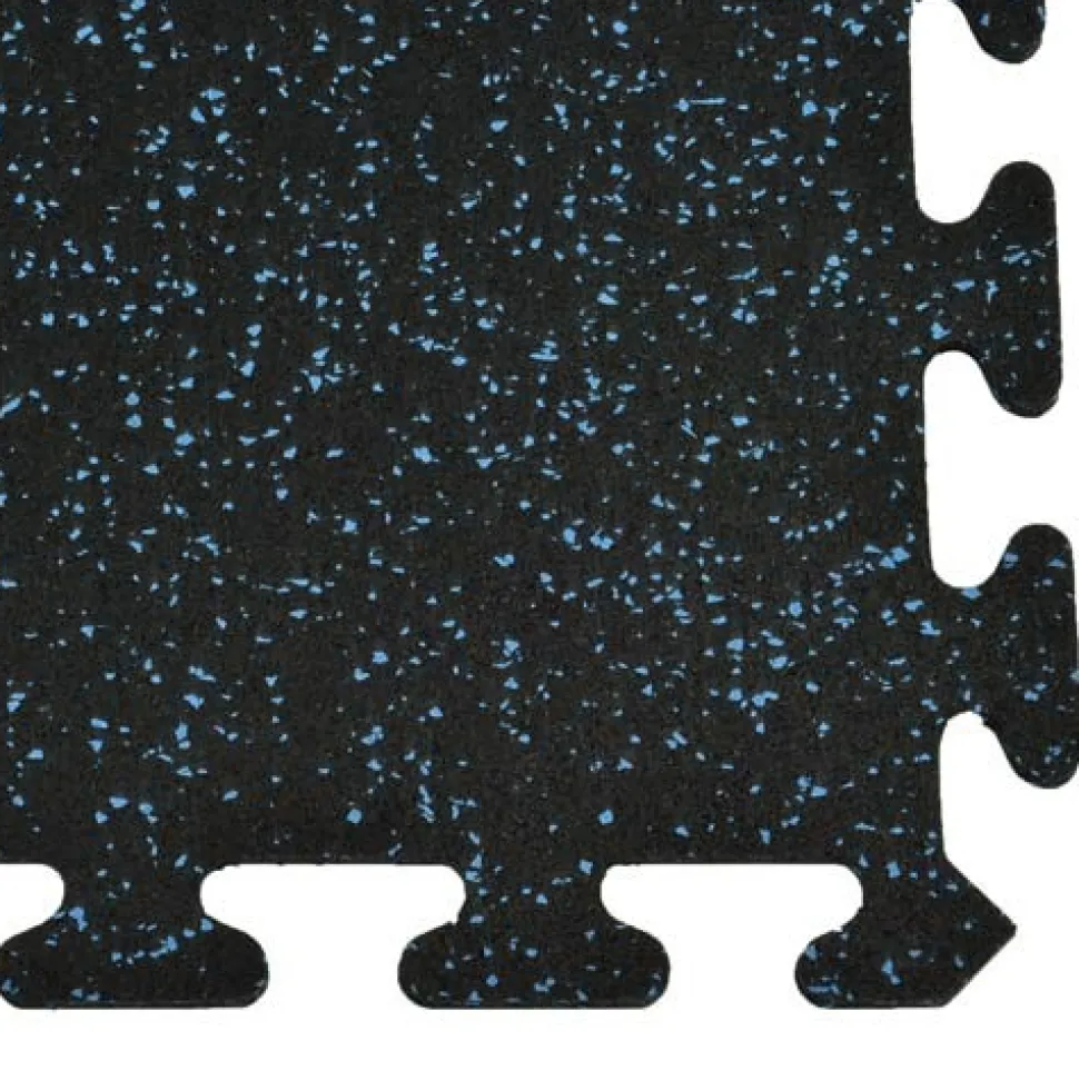 Rubber Tile Interlocking Sport 10% Blue 3/8 Inch x 2x2 Ft.