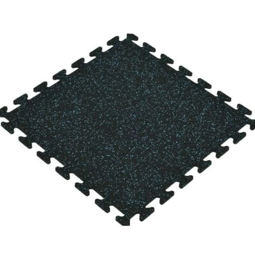 Rubber Tile Interlocking Sport 10% Blue 3/8 Inch x 2x2 Ft.