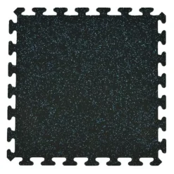 Rubber Tile Interlocking Sport 10% Blue 3/8 Inch x 2x2 Ft.