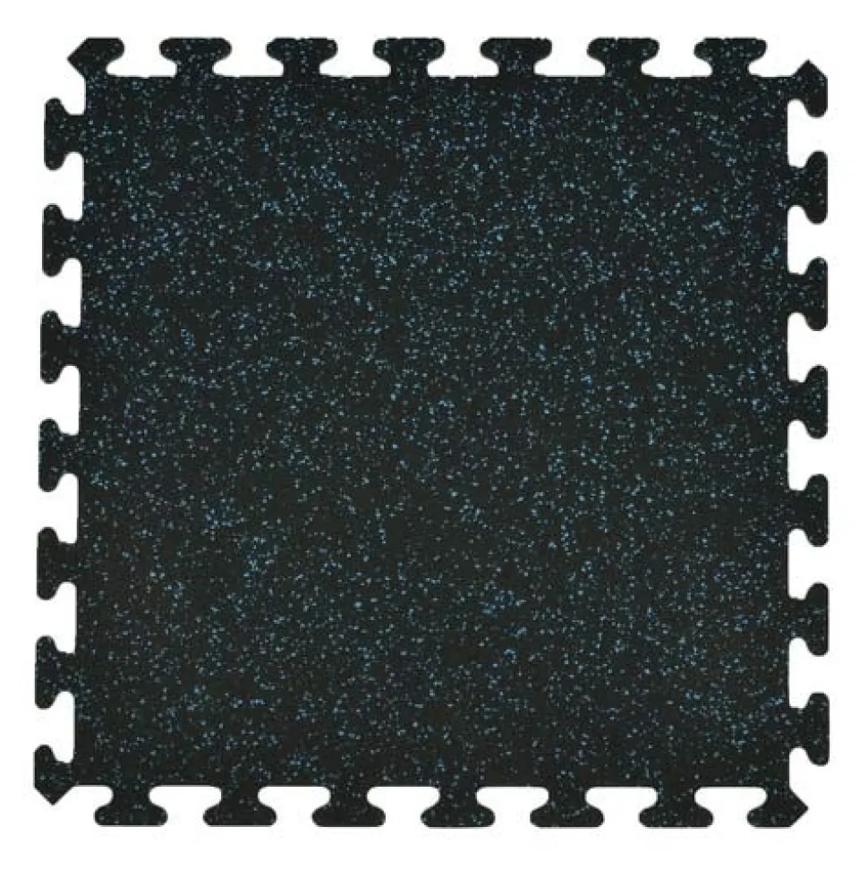 Rubber Tile Interlocking Sport 10% Blue 3/8 Inch x 2x2 Ft.