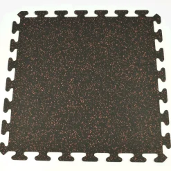 Rubber Tile Interlocking Sport 10% Red 3/8 Inch x 2x2 Ft.