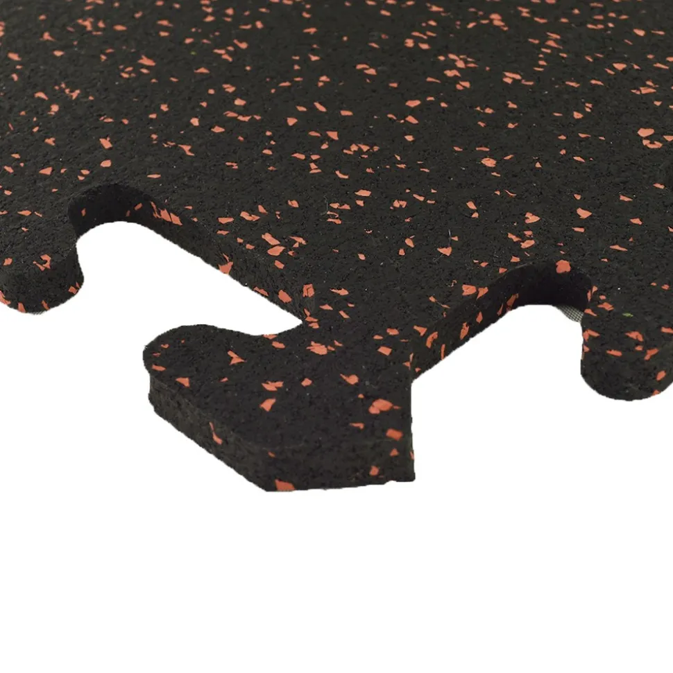 Rubber Tile Interlocking Sport 10% Red 3/8 Inch x 2x2 Ft.