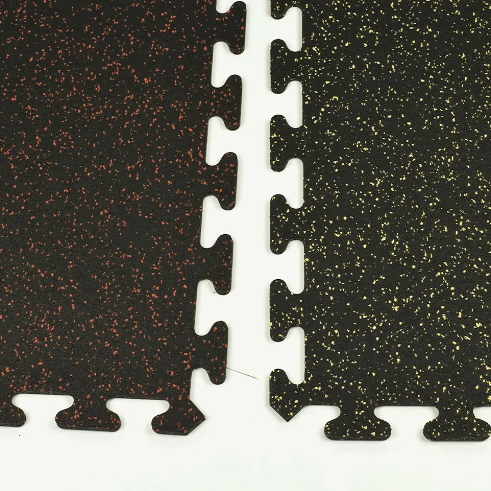Rubber Tile Interlocking Sport 10% Red 3/8 Inch x 2x2 Ft.