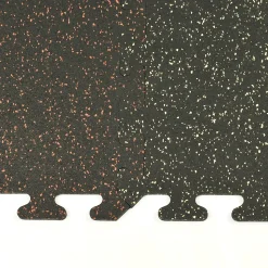 Rubber Tile Interlocking Sport 10% Red 3/8 Inch x 2x2 Ft.