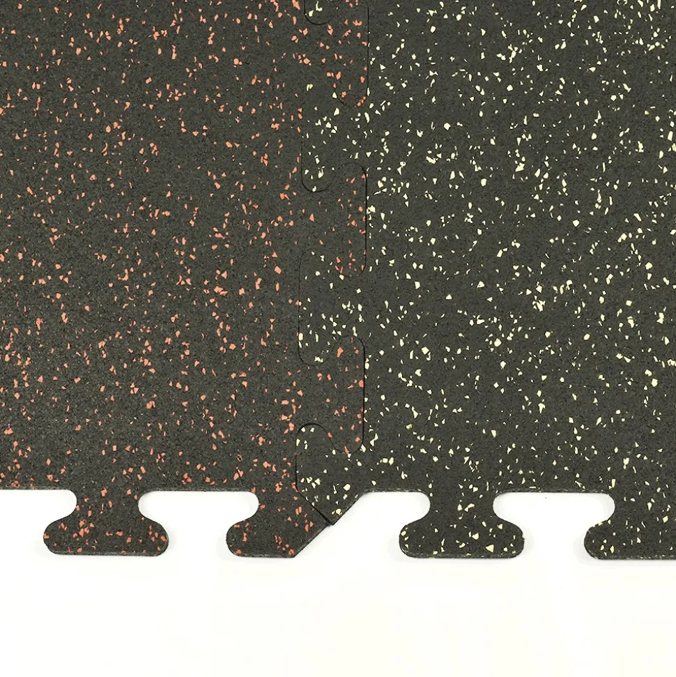 Rubber Tile Interlocking Sport 10% Red 3/8 Inch x 2x2 Ft.