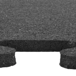 Rubber Tile Interlocking Sport Black 3/8 Inch x 2x2 Ft.
