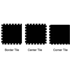 Rubber Tile Interlocking Sport 10% Light Gray 3/8 Inch x 2x2 Ft.
