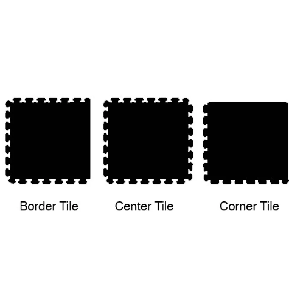 Rubber Tile Interlocking Sport 10% Light Gray 3/8 Inch x 2x2 Ft.