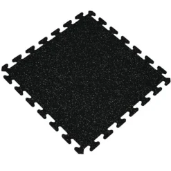 Rubber Tile Interlocking Sport 10% Light Gray 3/8 Inch x 2x2 Ft.
