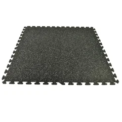 Rubber Tile Interlocking Sport 10% Light Gray 3/8 Inch x 2x2 Ft.