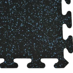 Rubber Tile Interlocking Sport West 10% Blue 3/8 Inch x 2x2 Ft.