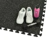 Rubber Tile Interlocking Sport West 10% Light Gray 3/8 Inch x 2x2 Ft.