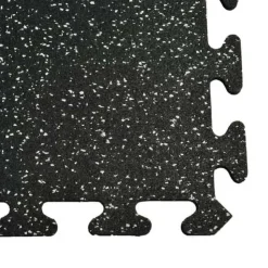 Rubber Tile Interlocking Sport West 10% Light Gray 3/8 Inch x 2x2 Ft.