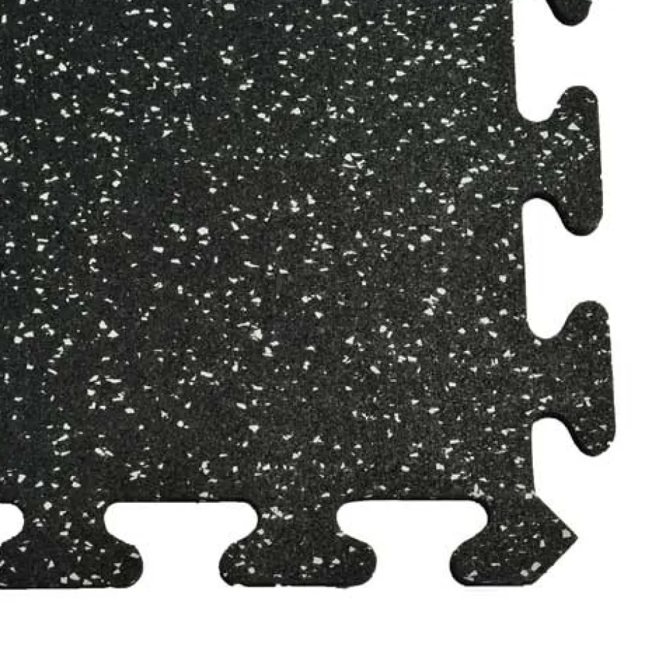 Rubber Tile Interlocking Sport West 10% Light Gray 3/8 Inch x 2x2 Ft.