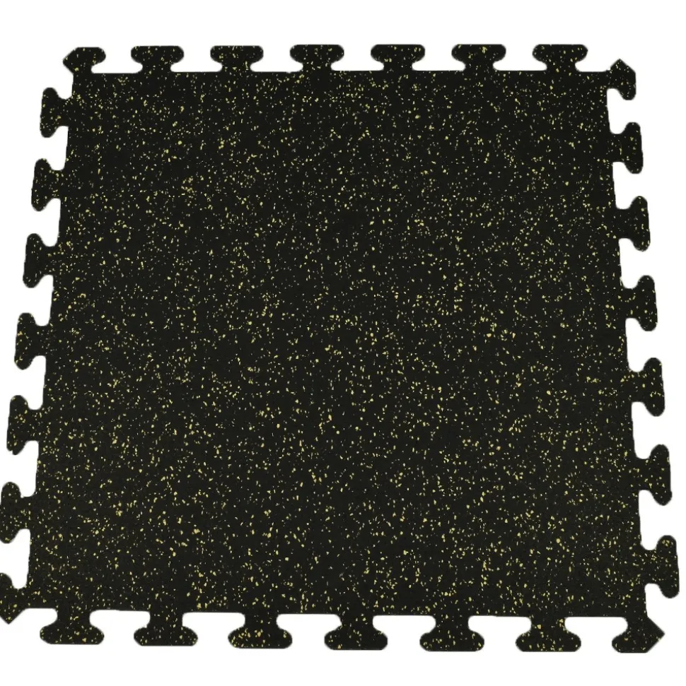 Rubber Tile Interlocking Sport West 10% Tan 3/8 Inch x 2x2 Ft.