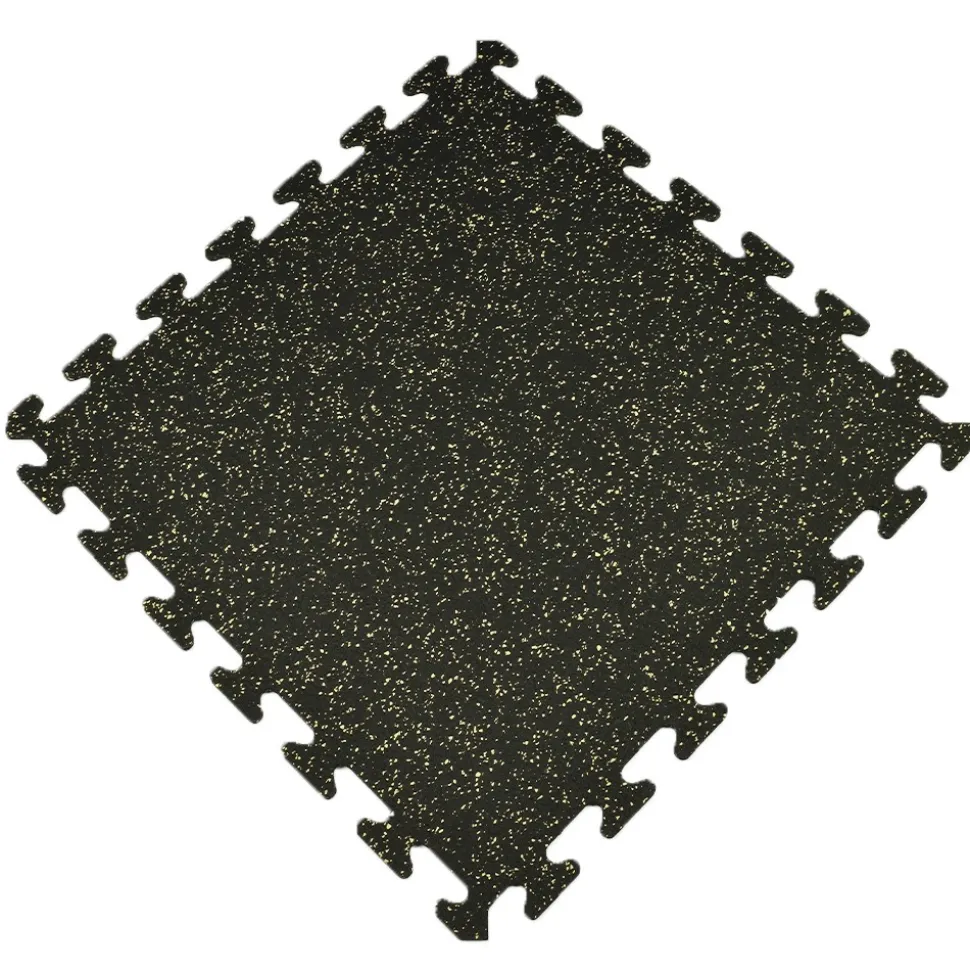 Rubber Tile Interlocking Sport West 10% Tan 3/8 Inch x 2x2 Ft.