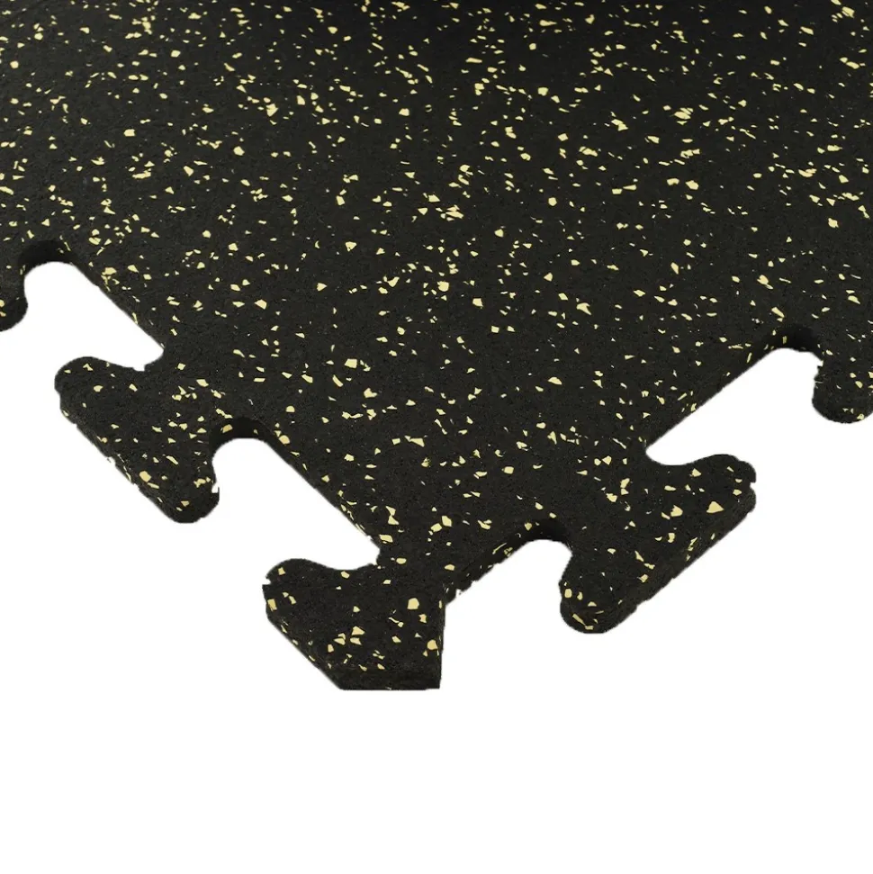 Rubber Tile Interlocking Sport West 10% Tan 3/8 Inch x 2x2 Ft.