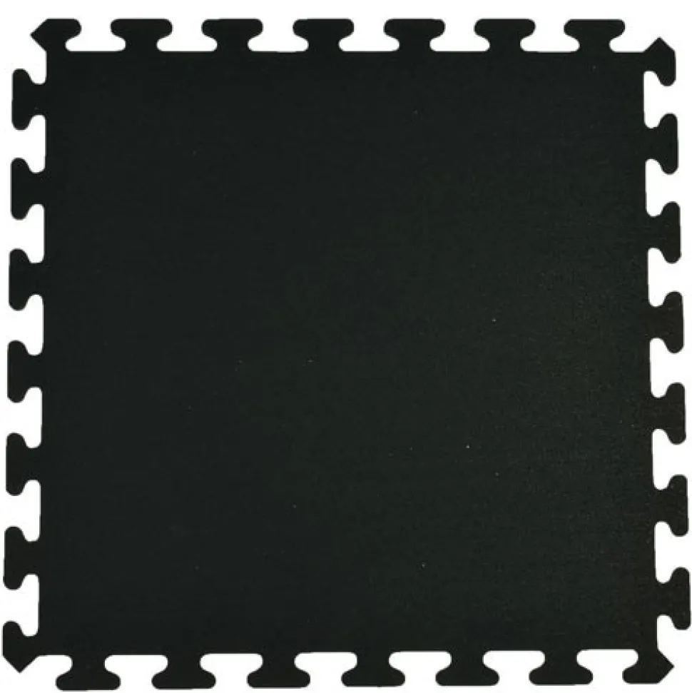 Rubber Tile Interlocking Sport West Black 3/8 Inch x 2x2 Ft.