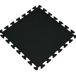 Rubber Tile Interlocking Sport West Black 3/8 Inch x 2x2 Ft.