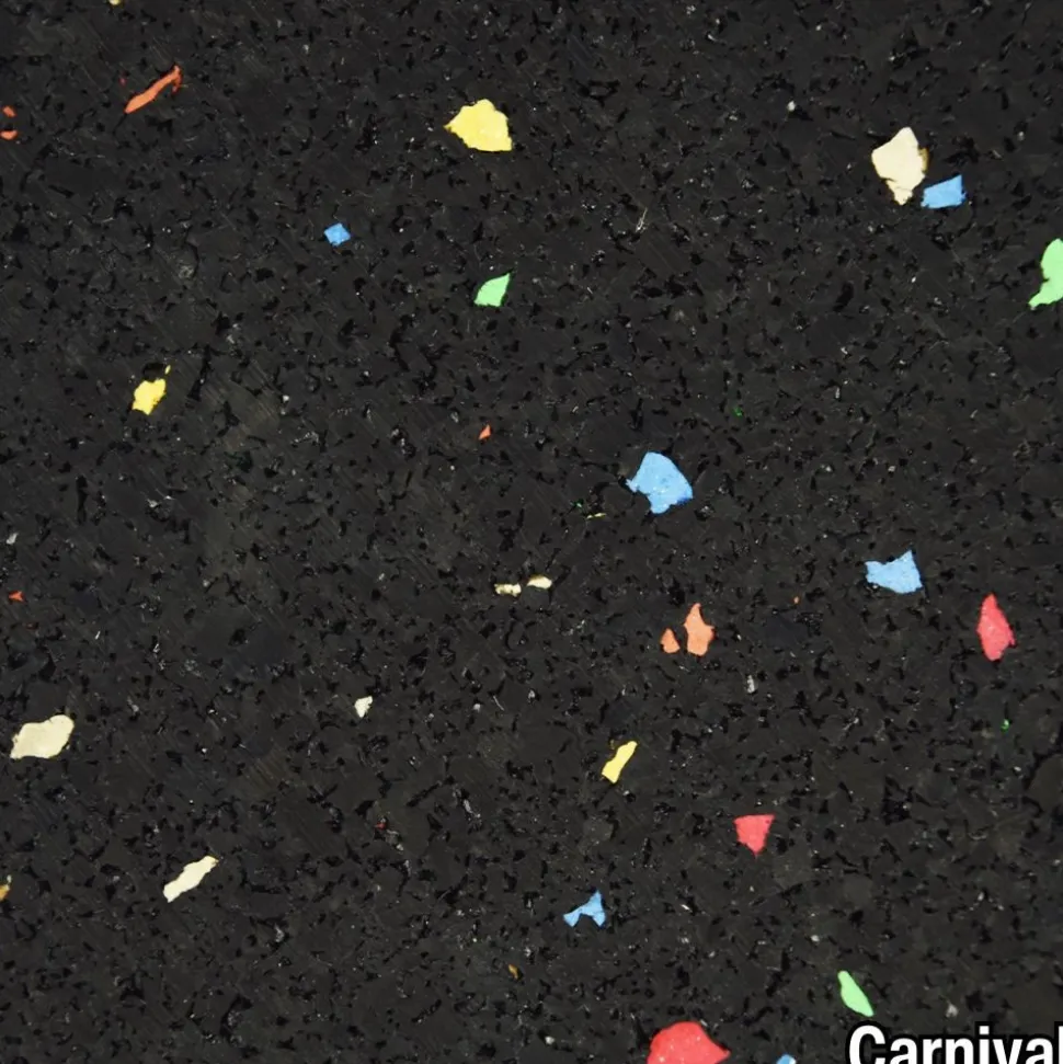 Rubber Tile Interlocks with Borders 10% Color CrossTrain 1/4 In x 25x25 In Pacific