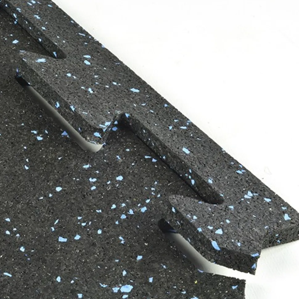 Rubber Tile Interlocks with Borders 10% Color Custom CrossTrain 1/4 In x 25x25 In Pacific