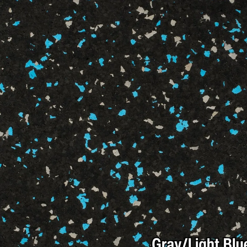 Rubber Tile Interlocks with Borders 10% Color Custom CrossTrain 8mm x 25x25 In Pacific