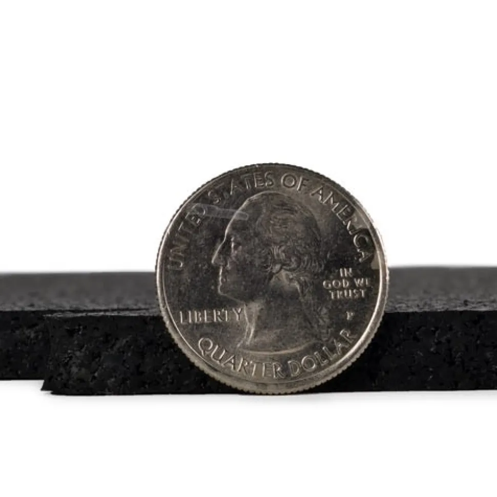 Rubber Tile Interlocks with Borders Black 1/4 Inch x 25x25 Inches Pacific