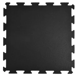 Rubber Tile Interlocks with Borders Black 1/4 Inch x 25x25 Inches Pacific