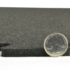 Rubber Tile Interlocks with Borders Black 8mm x 25x25 Inches Pacific