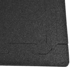 Rubber Tile Interlocks with Borders Black 8mm x 25x25 Inches Pacific
