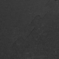 Rubber Tile Interlocks with Borders Black 8mm x 25x25 Inches Pacific