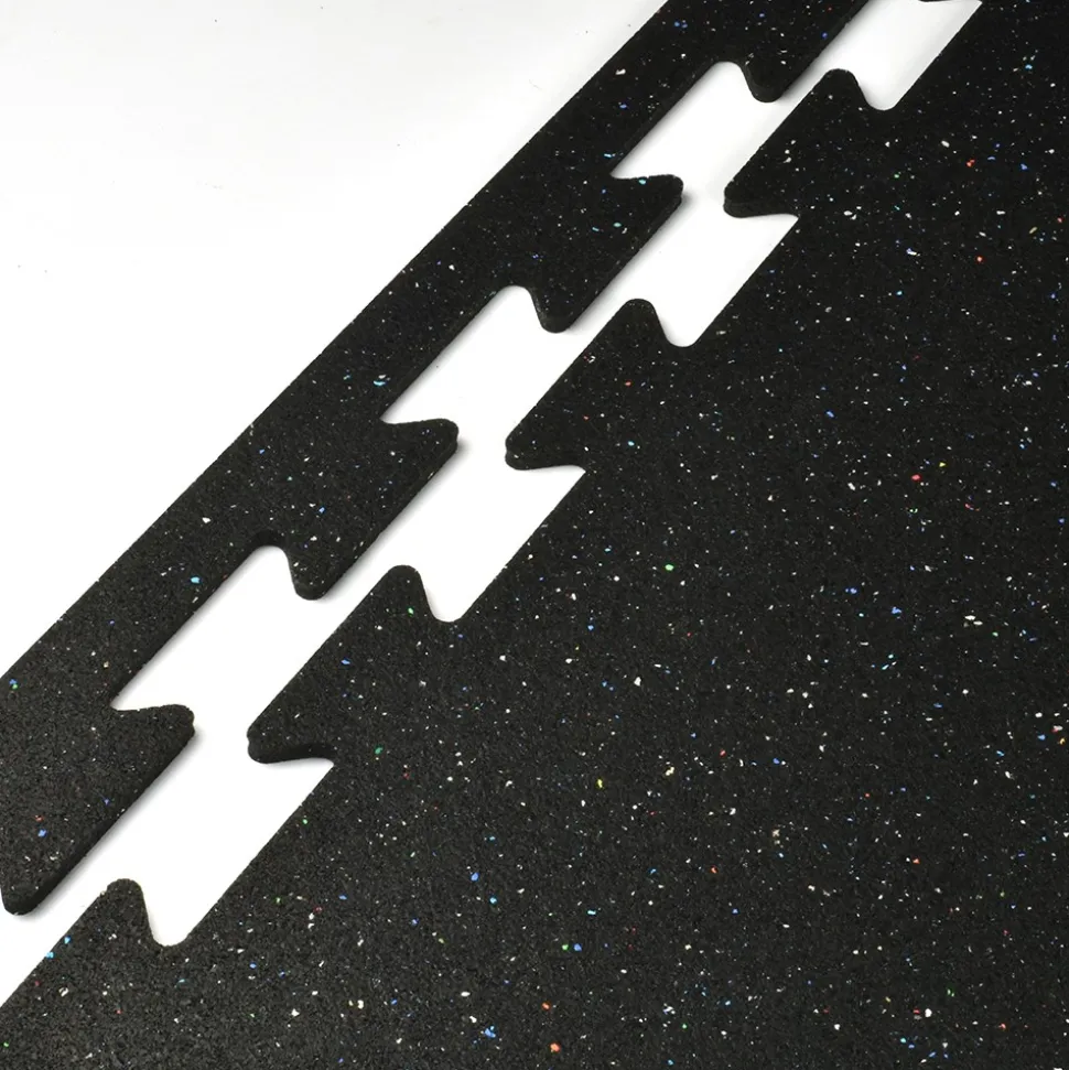 Rubber Tile Interlocks with Borders Regrind 1/4 Inch x 25x25 Inches Pacific
